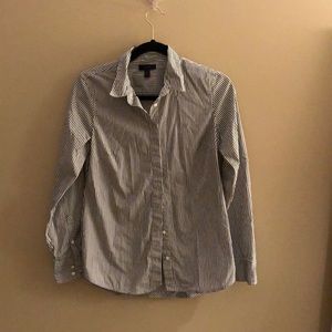 White/grey striped button down